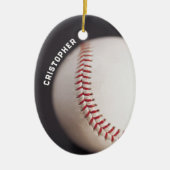 Baseball op maat keramisch ornament (Voorkant)