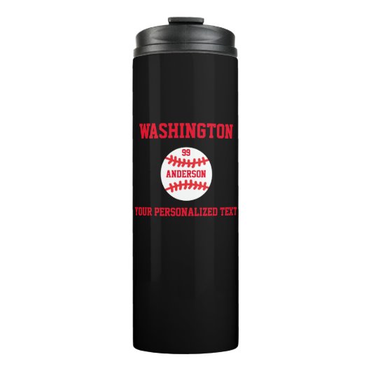 Baseball op maat thermosbeker (Voorkant)