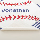 Baseball op Stripes Design Sherpa Blanket Deken (3/4)
