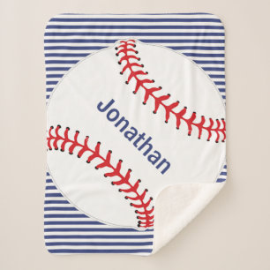 Baseball op Stripes Design Sherpa Blanket Deken