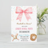 Baseball or Bows Gender Reveal invitation (Debout devant)