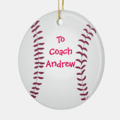 Baseball Ornament Gepersonaliseerd voor Coach of S (Links)