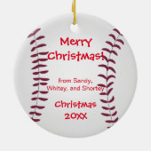 Baseball Ornament Gepersonaliseerd voor Coach of S (Achterkant)