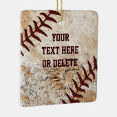 Baseball Ornaments Jouw tekst and Photo on Back Keramisch Ornament (Rechts)