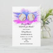 Baseball over sekse onthullen feest kaart (Staand voorkant)