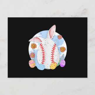 Baseball Paashaas Funny Paasbal Baseball Bunny Briefkaart