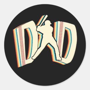 Baseball Pap Retro Vaderdag Sport Ronde Sticker