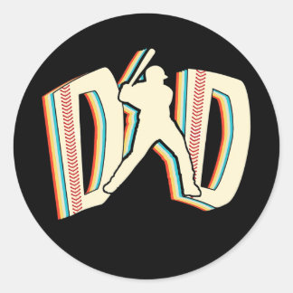 Baseball Pap  Retro Vaderdag Sport Ronde Sticker