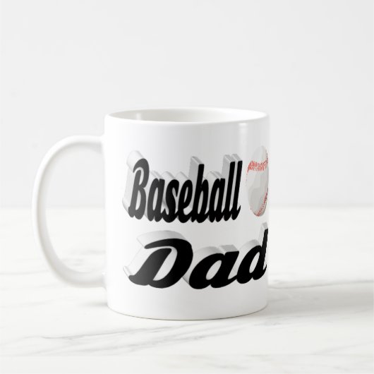 Baseball Papa demi-texte Café Mug (Gauche)