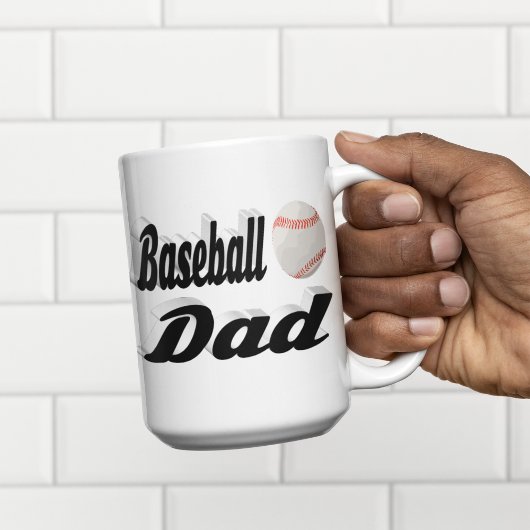 Baseball Papa demi-texte Géant Café Mug