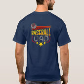 Baseball Papa Retro Texte Design 2 T-shirt (Dos)
