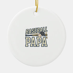 Baseball Papa Vintage Gravure Shirt Ontwerp_1 Keramisch Ornament