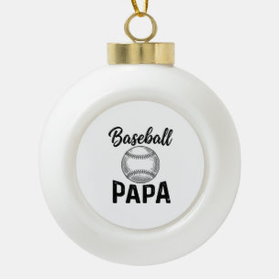 Baseball Papa Vintage Gravure Shirt Ontwerp_1 Keramische Bal Ornament