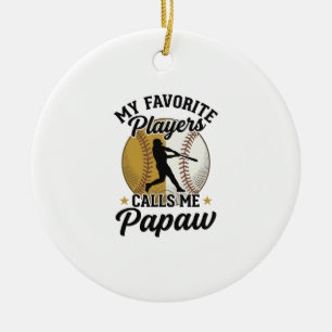 Baseball Papaw Favoriete Spelers Vintage T-shirt D Keramisch Ornament