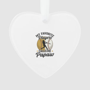 Baseball Papaw Favoriete Spelers Vintage T-shirt D Ornament