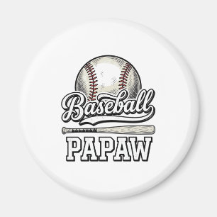 Baseball Papaw Vintage Gravure Shirt Ontwerp_1 Magneet