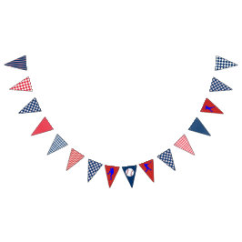 Baseball Party Blue Red Bunting Flag Vlaggetjes