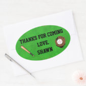 Baseball Party Dank je wel netker Ovale Sticker (Envelop)