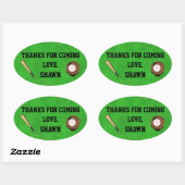 Baseball Party Dank je wel netker Ovale Sticker (Vel)