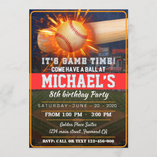 Baseball Party Invitation Kaart