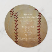 Baseball Party Kaart (Voorkant / Achterkant)