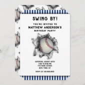 Baseball Party Kaart (Voorkant / Achterkant)