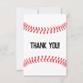 Baseball Party Rode naden aangepaste tekst Bedankkaart