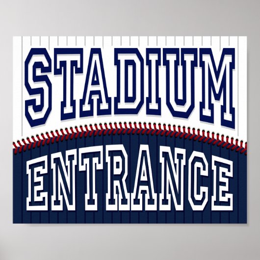 Baseball Party STADIUM ENTRANCE Sign Print (Voorkant)