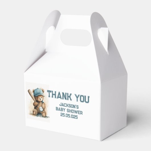 Baseball Patroon Aangepaste Tekst Jongen Partij Bedankdoosjes (Voorkant Zijde)