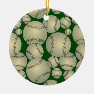 Baseball Patroon Keramisch Ornament