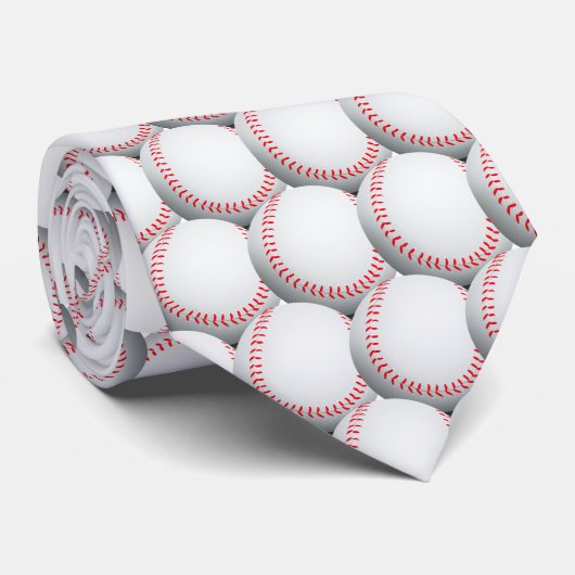 Baseball Patroon | Sportcadeau Stropdas (Opgerold)
