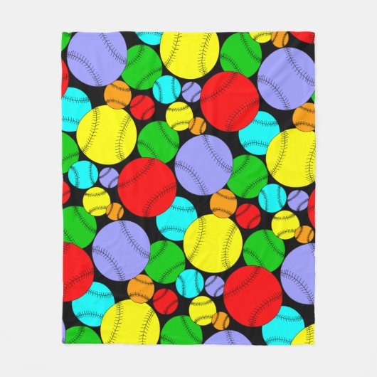 Baseball Pattern Fleece Blanket Deken (Voorkant)