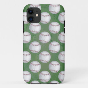 Baseball Pattern on Green iPhone 11 Hoesje