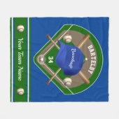 Baseball Pet Bats Diamond Name Team Fleece Deken (Voorkant (Horizontaal))