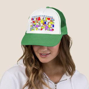 Baseball-Pet met "SCHOOL IS UIT VOOR SUMMER"-logo. Trucker Pet