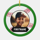 Baseball Photo Ornament for Youth (Achterkant)