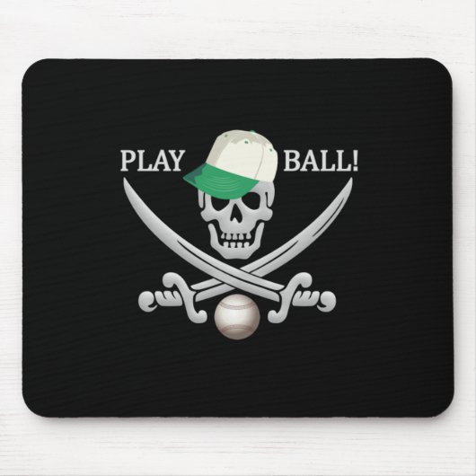 Baseball Pirate mousepad Muismat (Voorkant)
