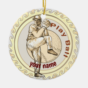 Baseball Pitcher afspelen Keramisch Ornament