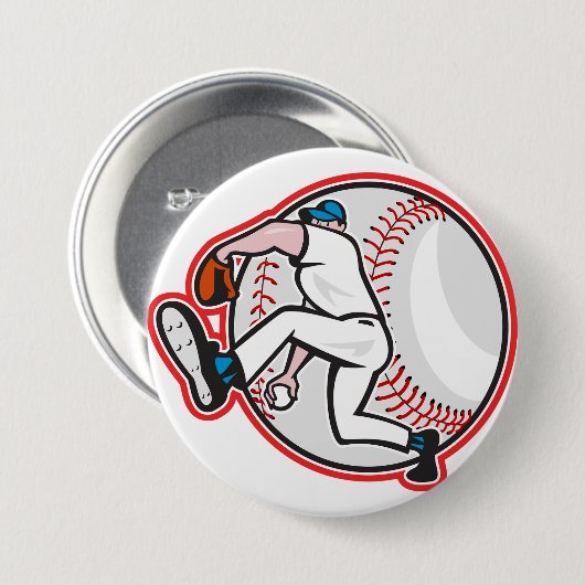 Baseball Pitcher Button (Voorkant /achterkant)
