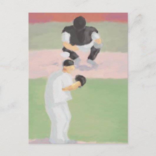 Baseball Pitcher & Catcher, Briefkaart (Voorkant)