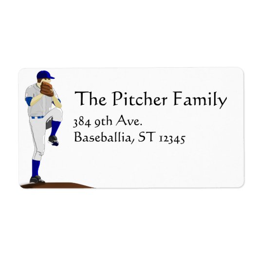 Baseball Pitcher Label (Voorkant)