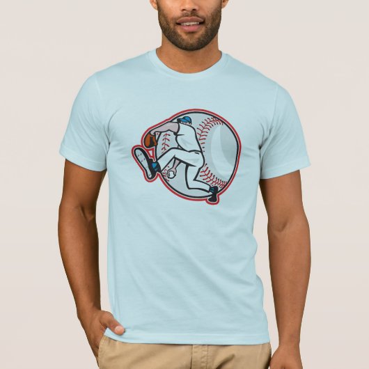 Baseball Pitcher Mannen T-Shirt (Voorkant)