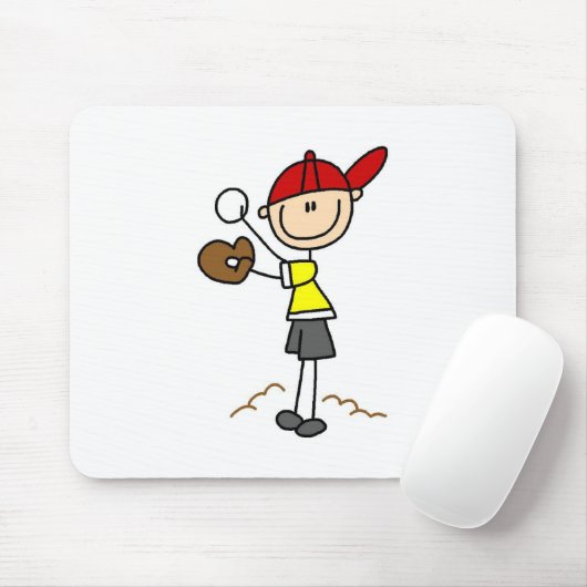 Baseball Pitcher Mousepad Muismat (Met muis)