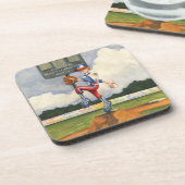 Baseball Pitcher op Mound van Jay Throckmorton Bier Onderzetter (Linkerzijde)