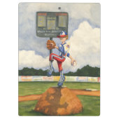 Baseball Pitcher op Mound van Jay Throckmorton Klembord (Achterkant)