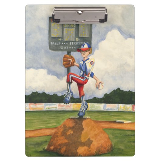 Baseball Pitcher op Mound van Jay Throckmorton Klembord (Voorkant)