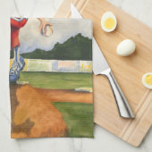 Baseball Pitcher op Mound van Jay Throckmorton Theedoek (Quarter Fold)