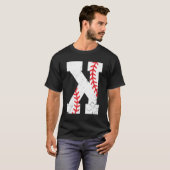 Baseball Pitcher Strikeout K T-shirt (Voorkant volledig)