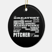 Baseball Pitchers : Grootste pitcher Keramisch Ornament (Links)