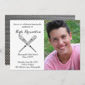 Baseball Player Afstuderen Party Foto Uitnodigen Kaart (Voorkant / Achterkant)